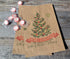 Christmas Tree Vintage Personalized Bags | Holiday Party Favors | Smores Kits | Christmas Candy Bags | Vintage Tree | Brown Bag | Treat Bag