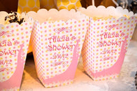 Wedding Shower Popcorn Boxes | Bridal Shower Favor Boxes | Wedding Dress Party Favors | Personalized Wedding Dress Favors | Polka Dot Favor