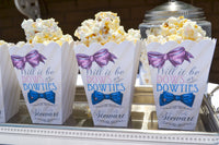 Gender Reveal Party Popcorn Boxes - Bow or Bow ties Gender Reveal Theme | Baby Shower Favor | Gender Neutral Shower Favors