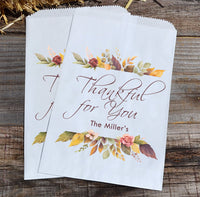 Thankful for You Thanksgiving Favor Bags