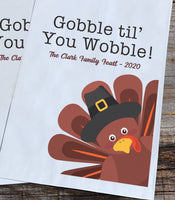 Gobble Til You Wobble Thanksgiving Favor Bags
