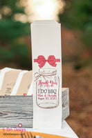 I Do BBQ White Bags with Red Check Ribbon Wedding or Engagement Party Silverware Utensil Flatware Bags