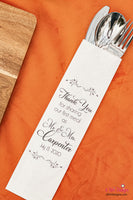 Thank You for Sharing Our First Meal Together Wedding Silverware Utensil Flatware Bags