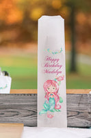 Mermaid Birthday Silverware Bags Utensil Flatware Bags Red Hair Under the Sea