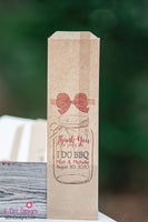 I Do BBQ Kraft with Red Check Ribbon Wedding or Engagement Party Silverware Utensil Flatware Bags