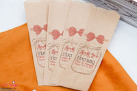 I Do BBQ Kraft with Red Check Ribbon Wedding or Engagement Party Silverware Utensil Flatware Bags