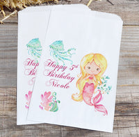 Mermaid Birthday Theme Favor Bags Blonde Under the Sea