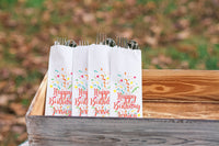 Happy Birthday Cupcake and Streamers Silverware Bags Utensil Flatware Bags