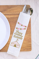 Birthday Pink and Gold Circus Carnival Tent Silverware Utensil Flatware Bags