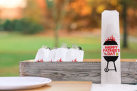 Father's Day Grill with Beer and Steak Silverware Bags Utensil Flatware Bags