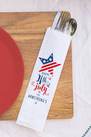 Fourth of July Personalized Silverware Bags Utensil Flatware Bags, July 4th, July Fourth