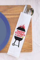 Father's Day Grill with Beer and Steak Silverware Bags Utensil Flatware Bags