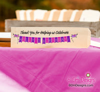 Birthday Banner Silverware Bags, Happy Birthday Utensil Bags, Personalized Birthday Party Silverware Bags