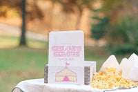 Girls Circus Carnival Party Favor Bags | Circus Party Favors, Popcorn Bags, Candy Bars, Popcorn Bars, Carnival Birthday, Girls Circus