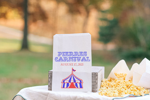 Circus Tent Carnival Party Favor Bags | Candy Bags | Circus Party | Carnival Party | Candy Buffet | Candy Bags | Goodie Bags | Popcorn Bags