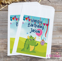 Happy Birthday Monster Kids Party Favor Bags, Birthday Favor Goodie Bags