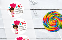 Thank You for coming to my party Birthday Girl Stickers, Goodie Bag Stickers, Goody Bag Seals, Treat Bag Stickers
