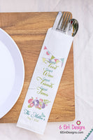 Good Food Good Wine Good Friends Good Times Wedding Birthday Anniversary Silverware Utensil Flatware Bags Silverware Pouches