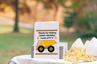 Construction Dump Truck Personalized Birthday Goodie Bags, Dump Truck Bags Boys Party Favors