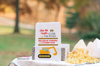 Construction Excavator Personalized Birthday Goodie Bags, Backhoe Bags Boys Party Favors