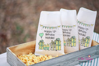 Girls Birthday Presents Cute Party Favor Bags | Birthday Party Favors | Popcorn Bags | Candy Bars | Popcorn Bars