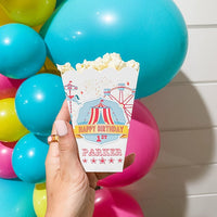 Circus Popcorn Boxes | Carnival Birthday Party | Carnival Popcorn Boxes | Favor Boxes | Girls Circus Birthday | Pink Circus Tent | Bar