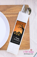 Happy Halloween Pumpkins Silverware Utensil Flatware Bags Happy Halloween Silverware Bags