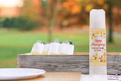 Thanksgiving Fall Leaves and Gingham Silverware Utensil Flatware Bags Happy Thanksgiving from our Family to Yours