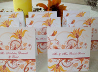 Flowers, Butterfly and Flourish Personalized Escort Cards or Place Cards - 30