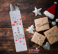 HoHoHo Santa Silverware Bags, Christmas Utensil Holders, Christmas Flatware Bags, Snowflake Silverware Bags