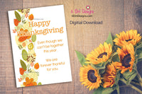 Instant Happy Thanksgiving Greeting Card, Downloadable Thanksgiving Card for family, Print at home Happy Thanksgiving Card