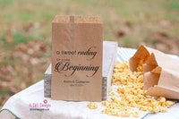 A Sweet Ending for a New Beginning Wedding Bags, Candy Bar Bags, Cookie Bar Bags, Wedding Favor Bags, Popcorn Bags, Pretzel Bags