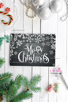 Instant Merry Christmas Greeting Card, Downloadable Holiday Christmas Card, Farmhouse Christmas Card Snowflakes, Print at home