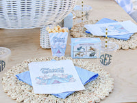 Baby Blue Custom Animal Cracker Boxes, Animal Cookie Boxes, Pastel Blue and Peach