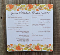 Fall Leaves Banner Autumn Personalized Wedding Program, Fall Wedding Programs, Halloween Wedding, Autumn Wedding, Leaves Border Program