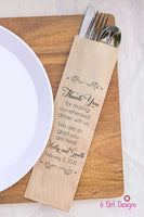 Thank You for Sharing Our Rehearsal Dinner Silverware Bags