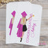 Graduation Congratulations Girl Class of 2025 Personalized Favor Bags for Popcorn or Candy Bars Customized Hair, Cap and Skin Color