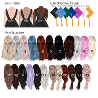 Class of 2025 Graduation Silverware Bags Pouches, Graduation Silverware Wrapper Custom Colors names and Blonde Girl Black Dress