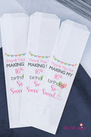 Sweet 16 Party, Birthday Silverware Bags, Sweet 16 Party Bags, Favor Bags