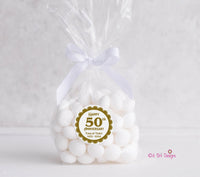 Happy 50th Anniversary 2" Gloss Sticker, Golden Anniversary Label Personalized Sticker