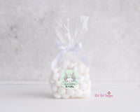 Happy Easter Bunny 2" Gloss Sticker, Label for Easter Bags or Easter Basket Stickers, Easter Bunny Personalized Sticker