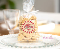 Red Vintage Circus Stickers 2" Gloss Sticker, Label for Circus Birthday or Baby Shower, Personalized Sticker