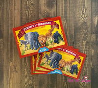 Animal Cracker Stickers, Animal Cracker Labels, Children's Carnival Birthday Party, Barnum Animal Cookies Label, Circus Theme Birthday Party