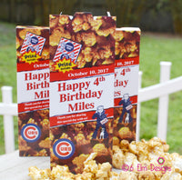 Cracker Jack Box for Baseball Birthday Party Favors, Personalized Cracker Jack Boxes