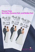 Thank You for Sharing Our First Meal Together Wedding Silverware Bags Paper Disposable Custom Bride and Groom