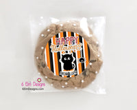 Happy Halloween Kitty Stickers, Personalized 2" Gloss Stickers, Halloween Party Favor