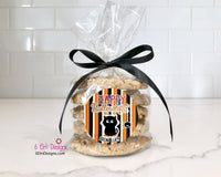 Happy Halloween Kitty Stickers, Personalized 2" Gloss Stickers, Halloween Party Favor