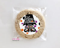 Happy Halloween Witches Feet Stickers, Personalized 2" Gloss Stickers, Halloween Party Favor