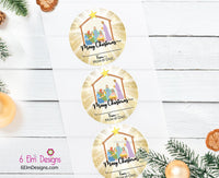 Merry Christmas Manger Present Tags