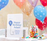 Cute birthday favor bags for cookie bars and candy bars